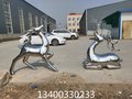 不锈钢景观园林雕塑 草坪不锈钢鹿雕塑 不锈钢鹿厂家
