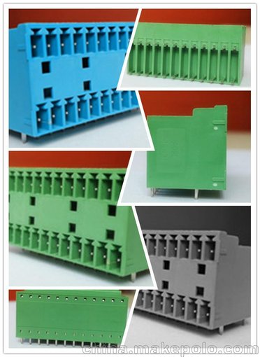 3.81間距 雙排 2*8P 90度 彎插型 公座 插拔式 接線端子臺圖片