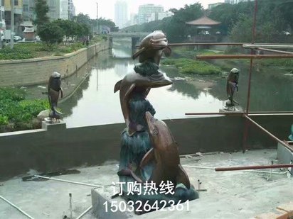 玻璃钢海豚雕塑厂家 景观系列 静态海豚雕塑厂家