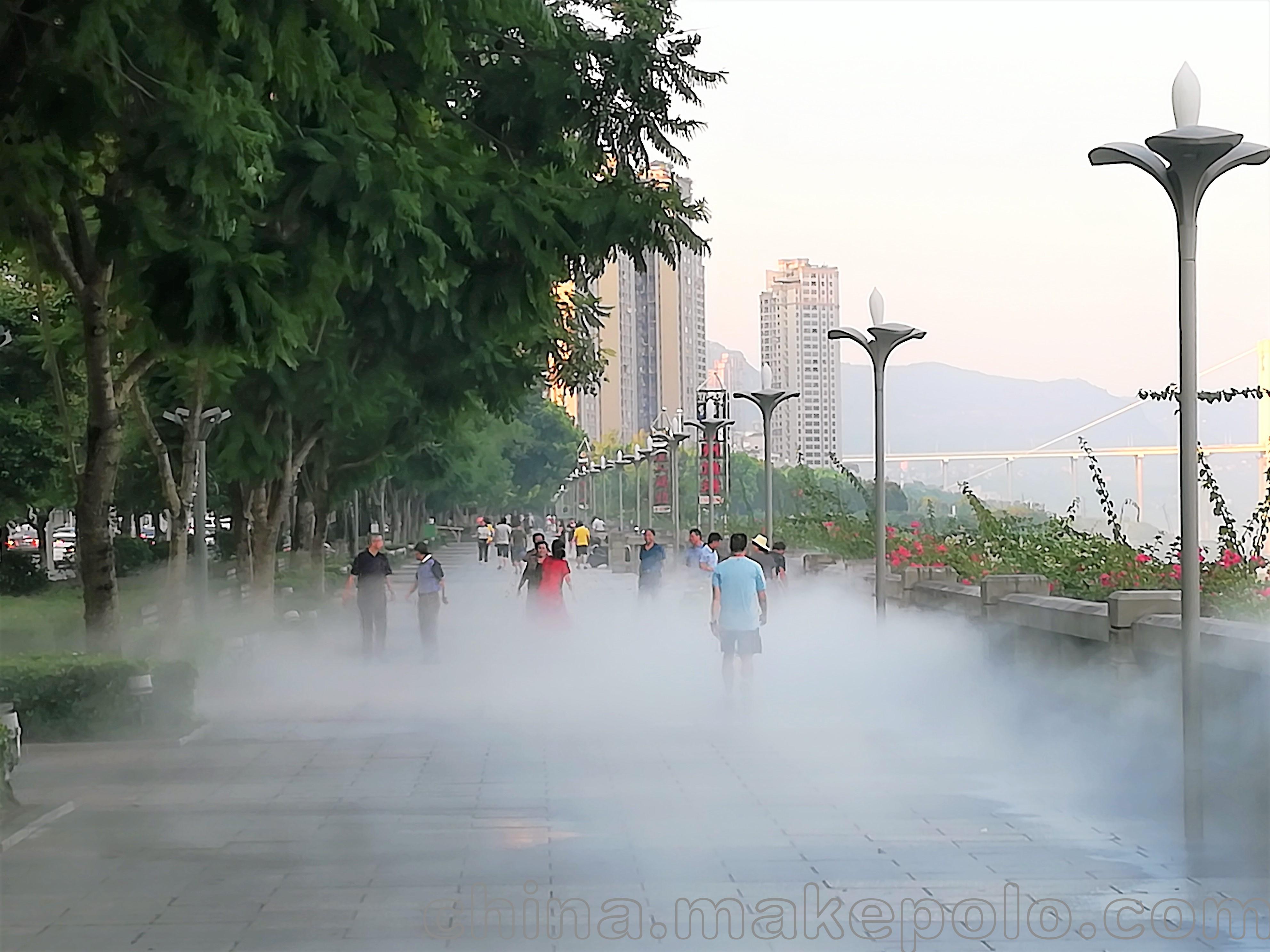 喷雾雾化景观工程 人造雾造景降温 众策山水环保冷雾加湿除臭消毒