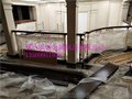 镀黄金弧形铜楼梯护栏别墅平台护栏订做
