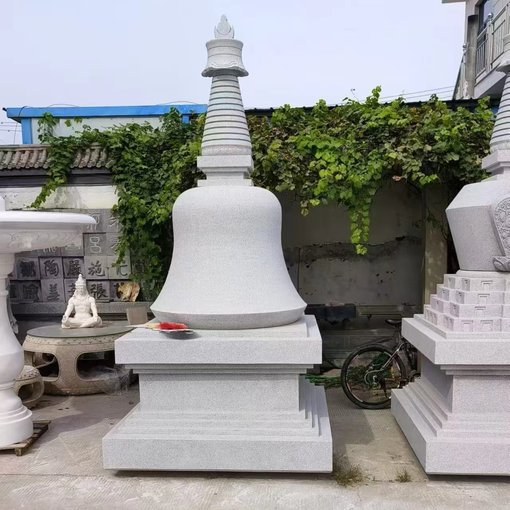 供應(yīng)廠家制造寺廟園林景觀雕塑2米高花崗巖石雕佛塔石燈圖片