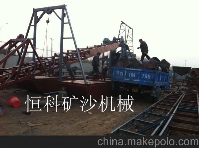 供應恒科hk-60淺河道挖沙船，小型挖沙船廠(chǎng)家，清淤絞吸船圖片
