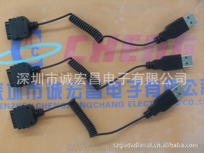 供應電話連接線、4Pin水晶頭對日本FOMA手機電話連接線、彈簧線圖片