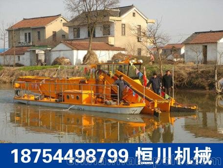供應多功能河道清漂船，小型液壓水草清理船圖片