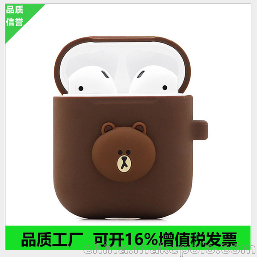 定制無線藍(lán)牙耳機(jī)硅膠收納盒 滴膠立體公仔配件 防滑耐摔保護(hù)套圖片