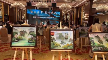 滿華為吳元全雙大師翡翠畫孤品