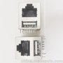 RJ45 网口+A母2.0插板 无LED灯 8P网口+4PA母六角插板