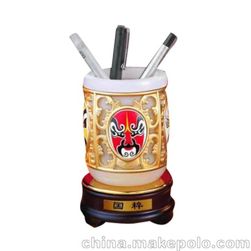 琉璃工藝品擺件國粹筆筒-家居酒柜案頭辦公室桌面裝飾禮品圖片