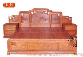 东阳鲁创明清红木床，成套家具高档，卧室家具，品牌