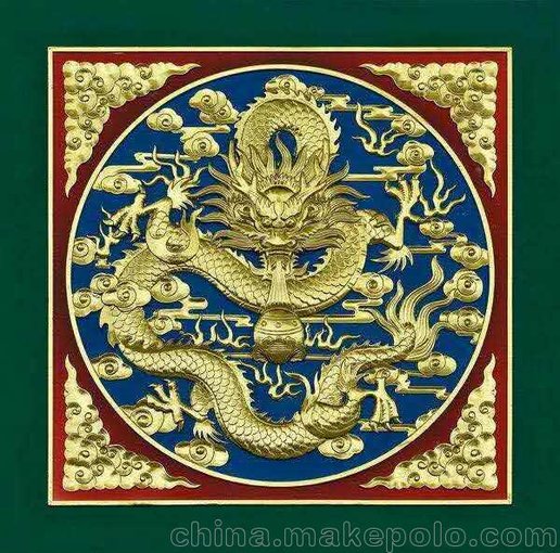 新式吊頂板材 寺廟彩繪 佛堂吊頂 奢華貼金 防水防火圖片