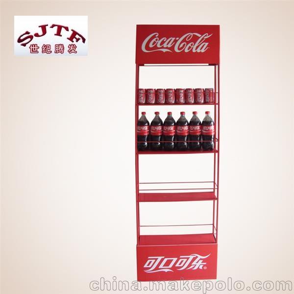 可口可乐层格式展示架 可拆装食品陈列架 金属饮料货架子