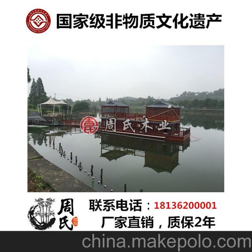 廠(chǎng)家供應制作電動(dòng)觀(guān)光畫(huà)舫船 水上餐飲餐廳船 大型雙層木船圖片