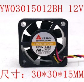 Y.S.TECH硬盤盒顯卡風扇YW03015012BH 12V 0.06A