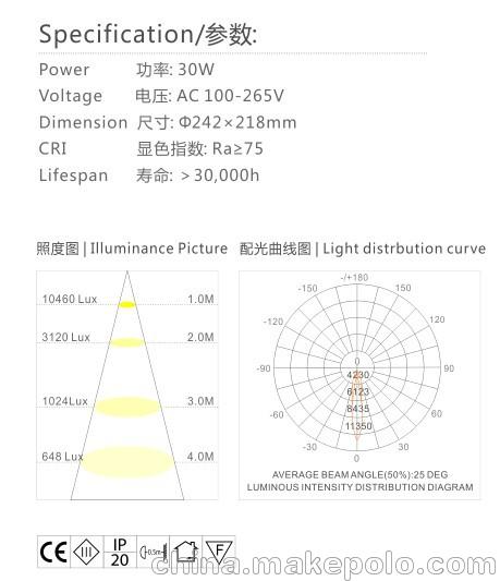 S-H30F-30W-COB参数