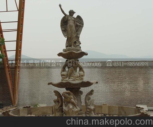 供應(yīng)石雕歐式噴泉  大理石戶外流水人物大型噴泉雕刻172圖片