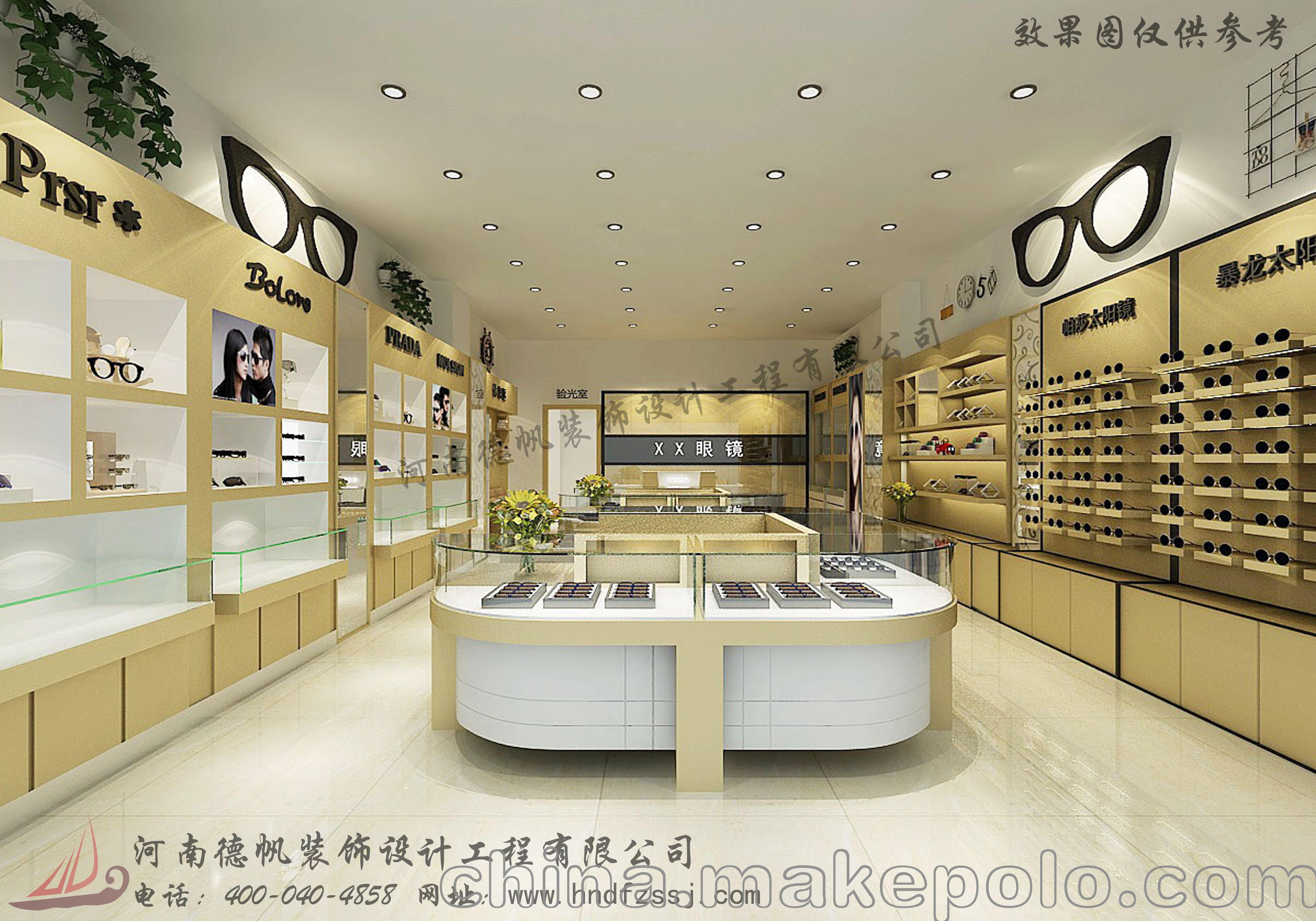 铜仁眼镜店装修公司 铜仁眼镜柜台设计定制 眼镜展柜装修设计图