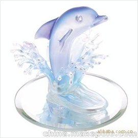 供应玻璃工艺品 玻璃天鹅摆件 玻璃礼品